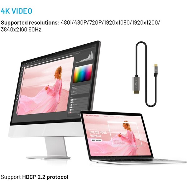 FIXED-USB-C-HDMI-2-0-kabel-4K-2m-cerny
