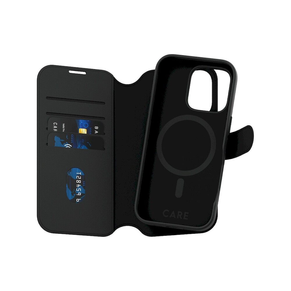 PanzerGlass-CARE-pouzdro-Apple-iPhone-16-Pro-MagSafe-Wallet-2v1-cerny
