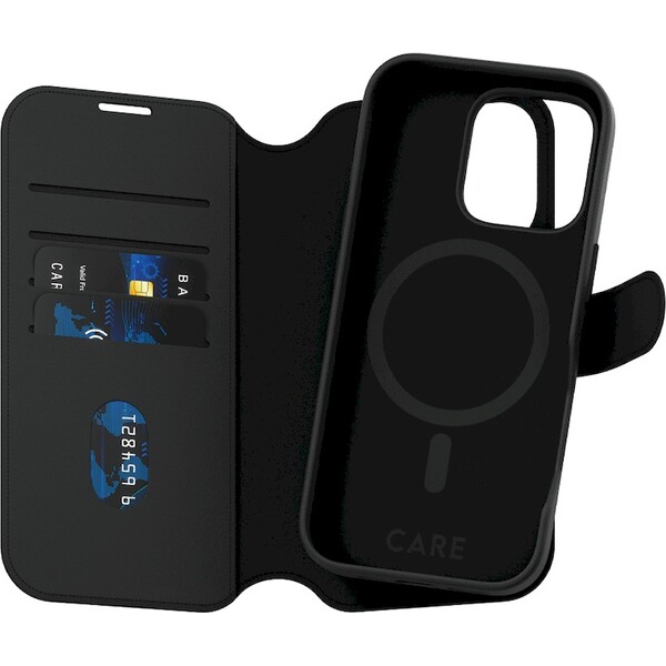 PanzerGlass-CARE-pouzdro-Apple-iPhone-16-Pro-MagSafe-Wallet-2v1-cerny