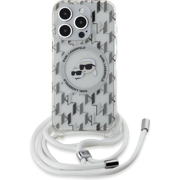 Karl Lagerfeld IML Monogram Crossbody K&CH Heads MagSafe zadní kryt iPhone 15 Pro čirý - Pouzdra - Hlavní obrázek