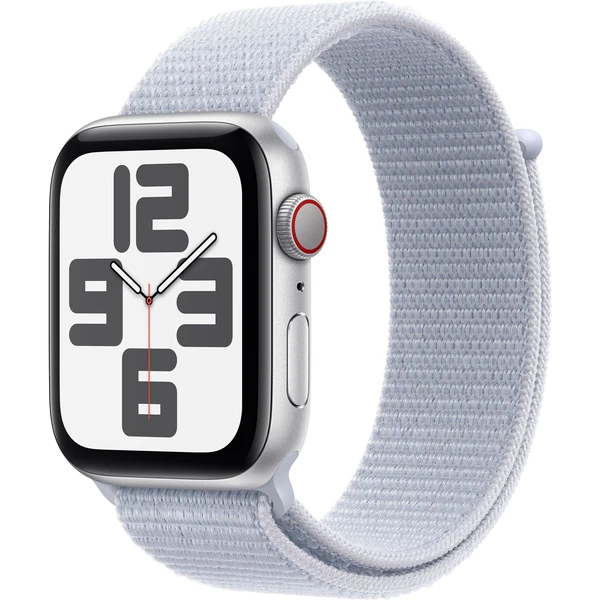 Apple Watch SE (2024) Cellular 40mm Stříbrný hliník s oblačně modrým provlékacím řemínkem - Chytré hodinky - Hlavní obrázek