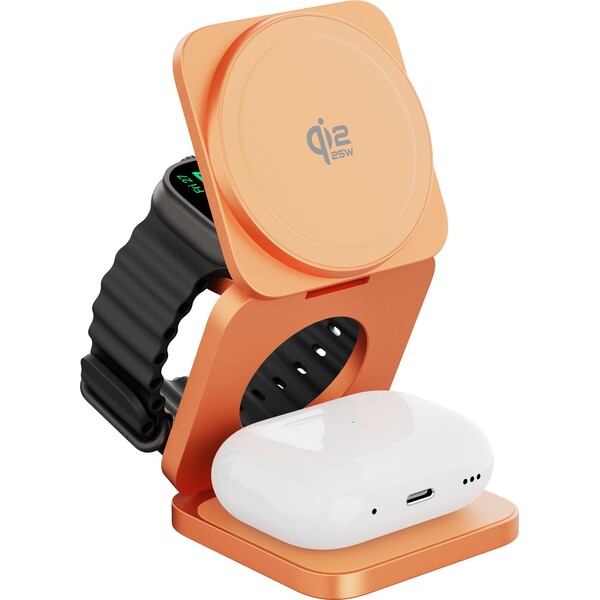 Cubenest-SQ312-Ultra-Qi2-2-MagSafe-3v1-nabijecka-35W-oranzova-Limited-Edition-