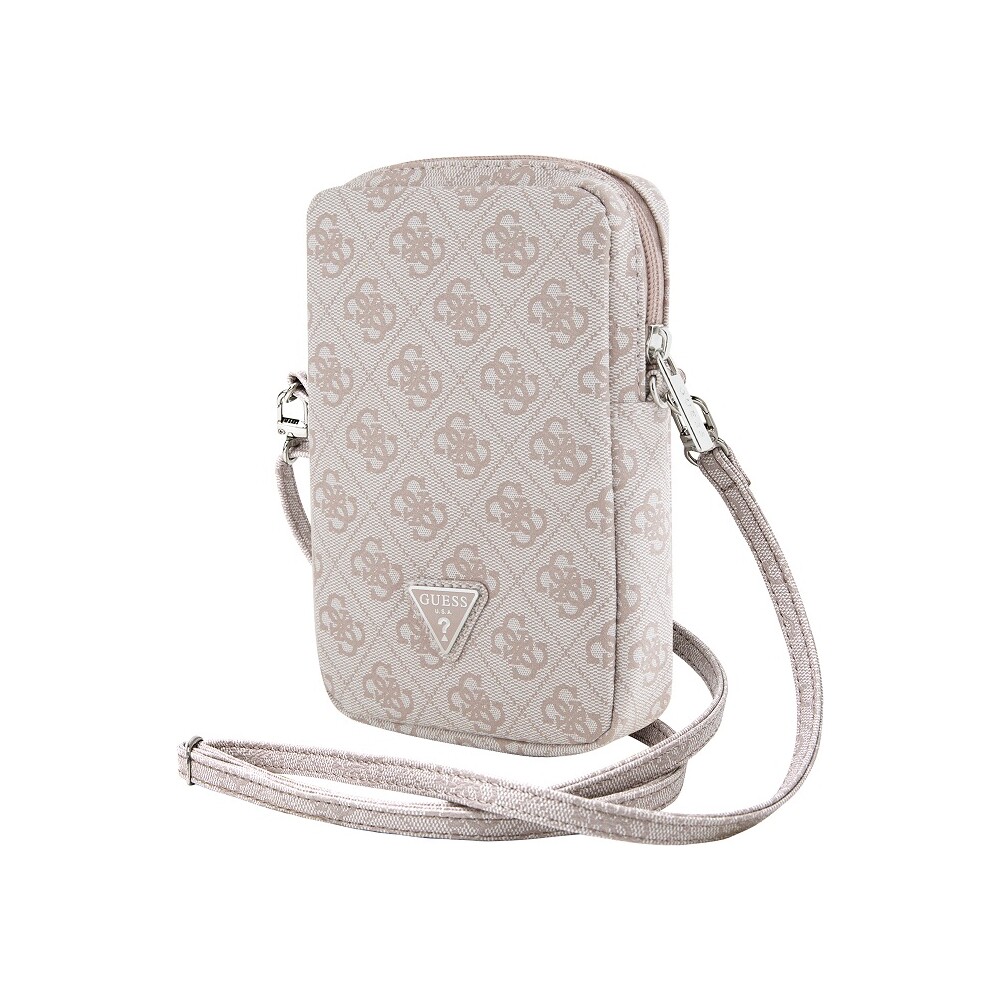 Guess-PU-4G-Triangle-Logo-Wallet-Phone-Bag-Zipper-ruzovy