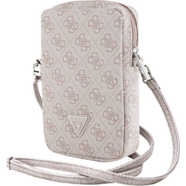 Guess-PU-4G-Triangle-Logo-Wallet-Phone-Bag-Zipper-ruzovy