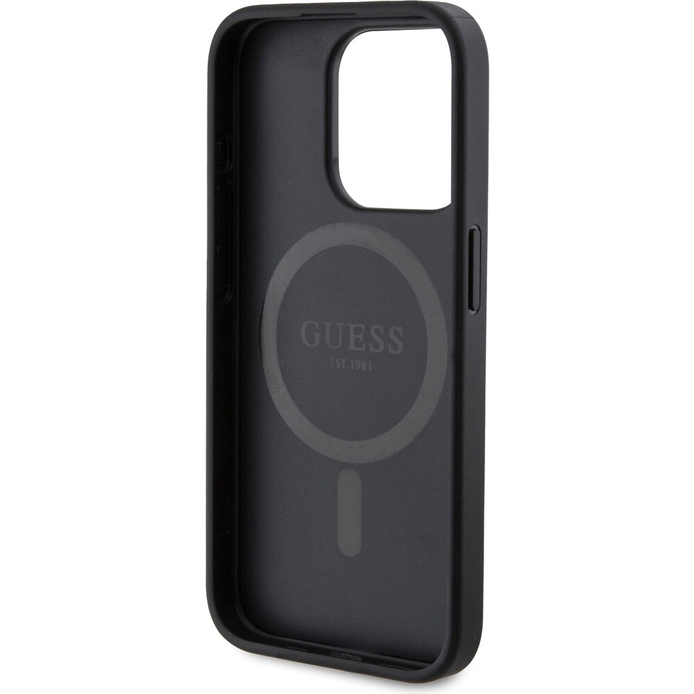 Guess-PU-Leather-4G-Colored-Ring-MagSafe-kryt-iPhone-15-Pro-cerny