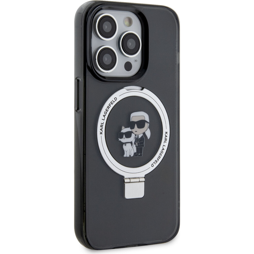Karl-Lagerfeld-Ringstand-Karl-and-Choupette-MagSafe-Kryt-iPhone-15-Pro-Max-cerny