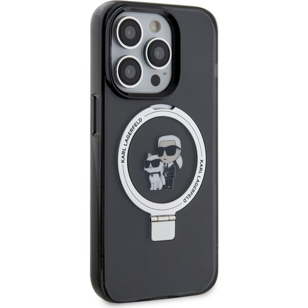 Karl-Lagerfeld-Ringstand-Karl-and-Choupette-MagSafe-Kryt-iPhone-15-Pro-Max-cerny