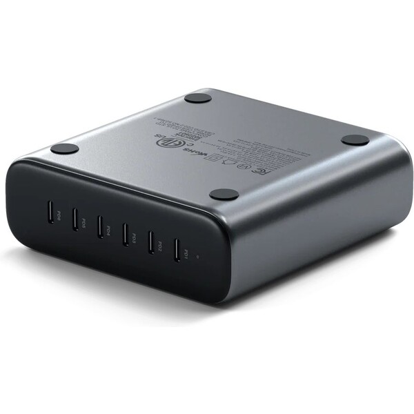 Satechi-200W-6x-USB-C-nabijeci-adapter-sedy