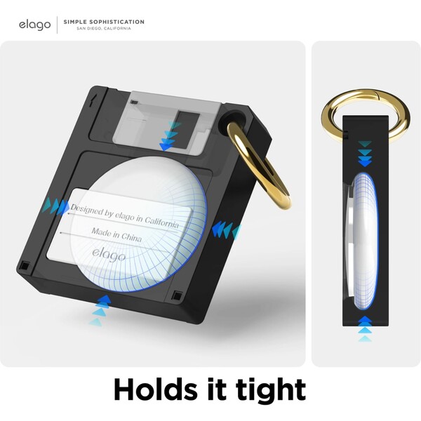 ELAGO-Floppy-Disk-pouzdro-pro-Apple-AirTag-cerne
