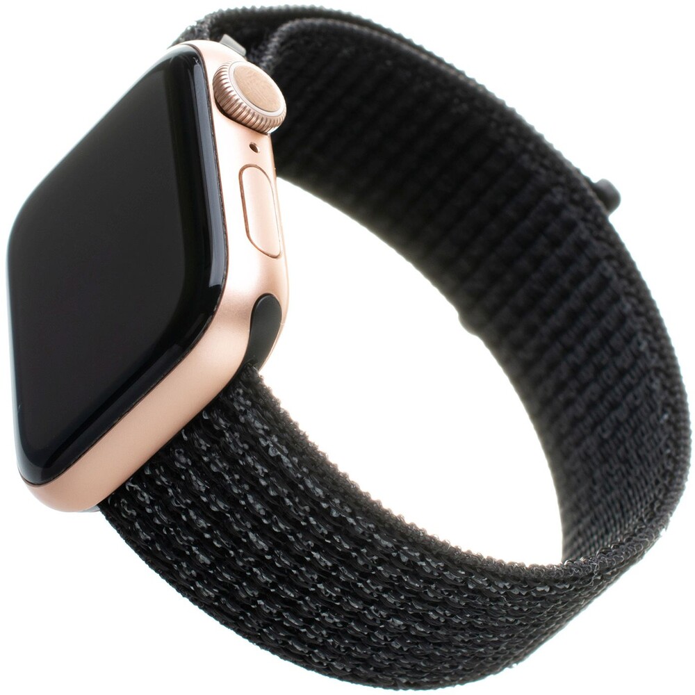 FIXED-Nylon-Strap-nylonovy-pasek-pro-Apple-Watch-42-44-45mm-reflexne-cerny