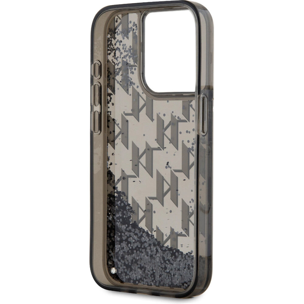 Karl-Lagerfeld-Liquid-Glitter-Monogram-Gradient-zadni-kryt-pro-iPhone-15-Pro-Max-cerny