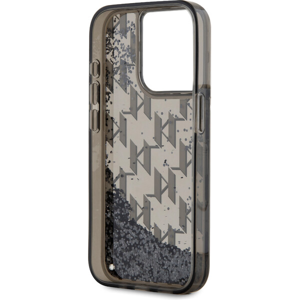 Karl-Lagerfeld-Liquid-Glitter-Monogram-Gradient-zadni-kryt-pro-iPhone-15-Pro-Max-cerny