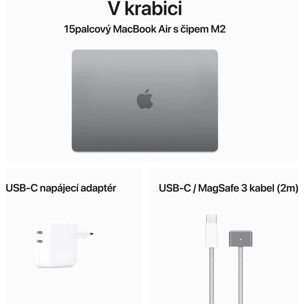 Apple MacBook Air 15,3" (2023) / M2 / 8GB / 256GB / vesmírně šedý - Notebooky - Obrázek 1Z6P100501