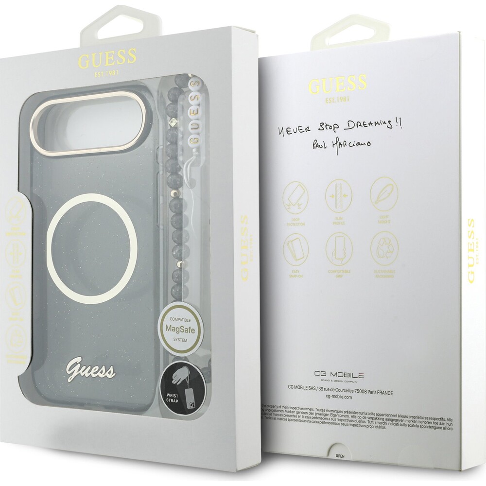 Guess-IML-Glitter-Script-Strap-MagSafe-kryt-iPhone-Air-cerny