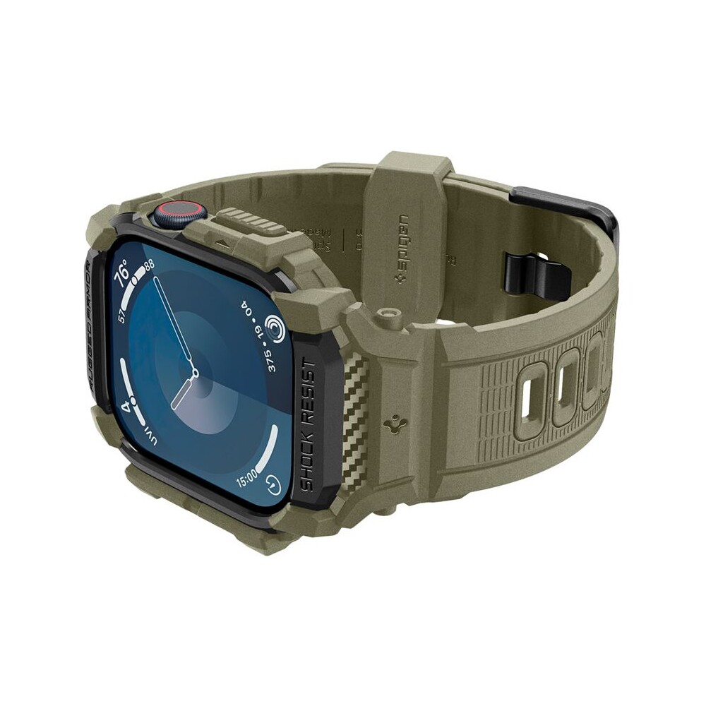 Spigen-Rugged-Armor-Pro-reminek-s-pouzdrem-Apple-Watch-10-11-46mm-zeleny