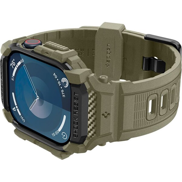 Spigen-Rugged-Armor-Pro-reminek-s-pouzdrem-Apple-Watch-10-11-46mm-zeleny