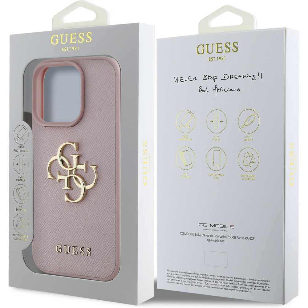 Guess-PU-Grained-4G-Metal-Logo-kryt-iPhone-15-Pro-Max-ruzovy