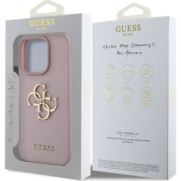 Guess-PU-Grained-4G-Metal-Logo-kryt-iPhone-15-Pro-Max-ruzovy