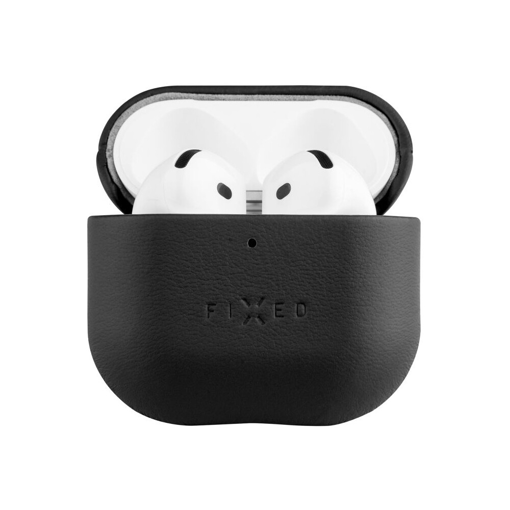 FIXED-PodsLeather-kozene-pouzdro-pro-Apple-AirPods-4-cerne