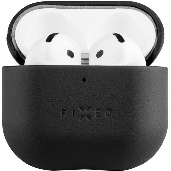 FIXED-PodsLeather-kozene-pouzdro-pro-Apple-AirPods-4-cerne