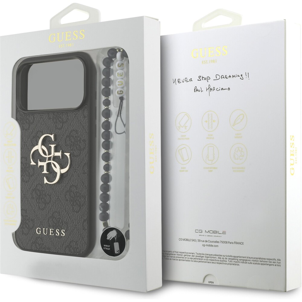 Guess-PU-4G-Metal-Logo-Strap-kryt-iPhone-17-Pro-Max-cerny