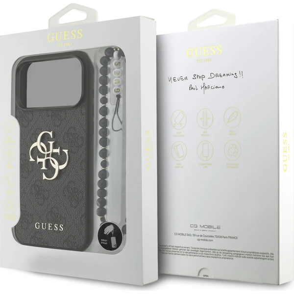 Guess-PU-4G-Metal-Logo-Strap-kryt-iPhone-17-Pro-Max-cerny