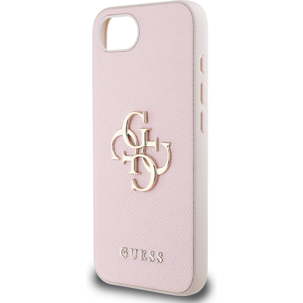Guess-PU-Grained-4G-Metal-Logo-kryt-iPhone-17e-16e-ruzovy