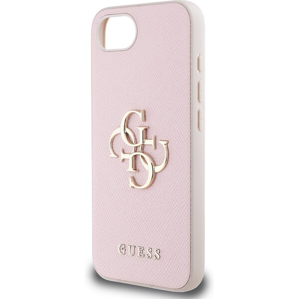Guess-PU-Grained-4G-Metal-Logo-kryt-iPhone-17e-16e-ruzovy
