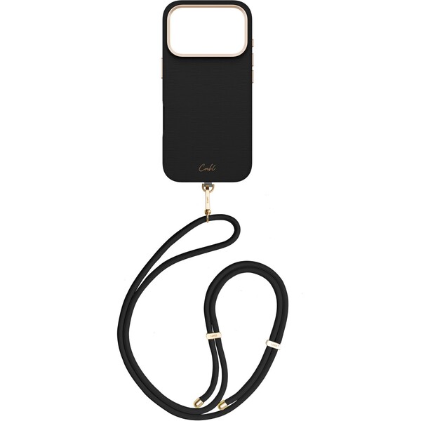 UNIQ-Coehl-Mirelle-MagSafe-kryt-s-poutkem-iPhone-17-Pro-Ebony