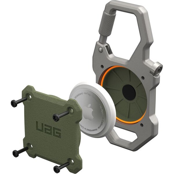 UAG-Monarch-AirTag-Carabiner-pouzdro-pro-AirTag-lokator-olivove-zelene