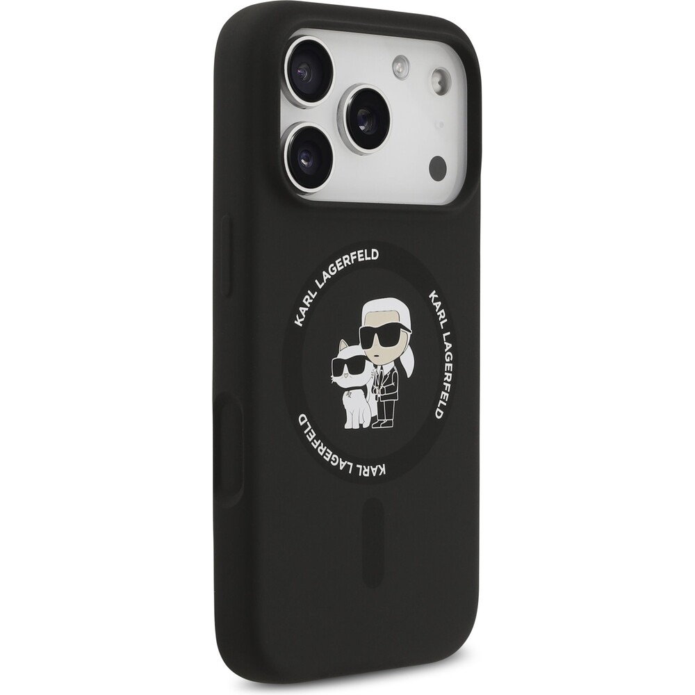Karl-Lagerfeld-Liquid-Silicone-Karl-and-Choupette-MagSafe-kryt-iPhone-17-Pro-Max-cerny