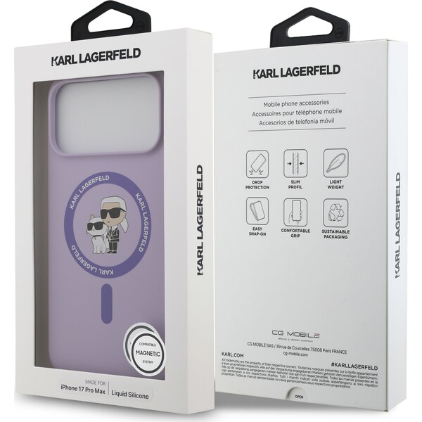 Karl-Lagerfeld-Liquid-Silicone-Karl-and-Choupette-MagSafe-kryt-iPhone-17-Pro-Max-fialovy