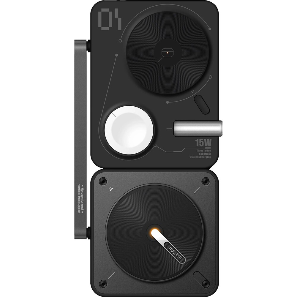 Aulumu-M01-4-in-1-Folding-Wireless-Charging-Station-Pad-MagSafe-nabijecka-Black