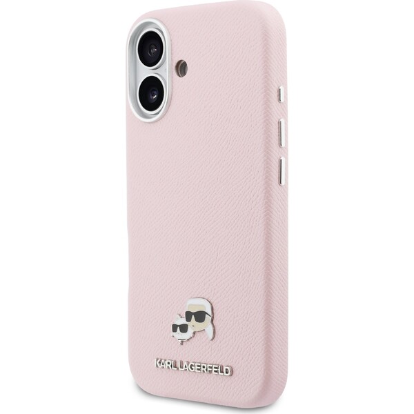 Karl-Lagerfeld-PU-Karl-and-Choupette-Heads-Pins-MagSafe-kryt-iPhone-17-ruzovy