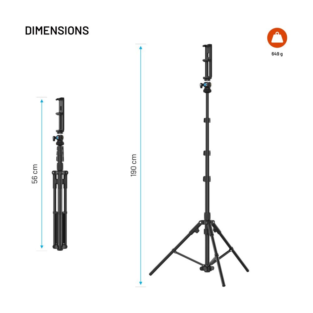 FIXED-Creator-Tripod-extra-dlouhy-stativ-1-9-m-1-4-zavit-cerny