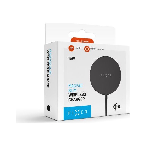 FIXED-MagPad-Slim-MagSafe-nabijecka-s-Qi2-15W-cerna