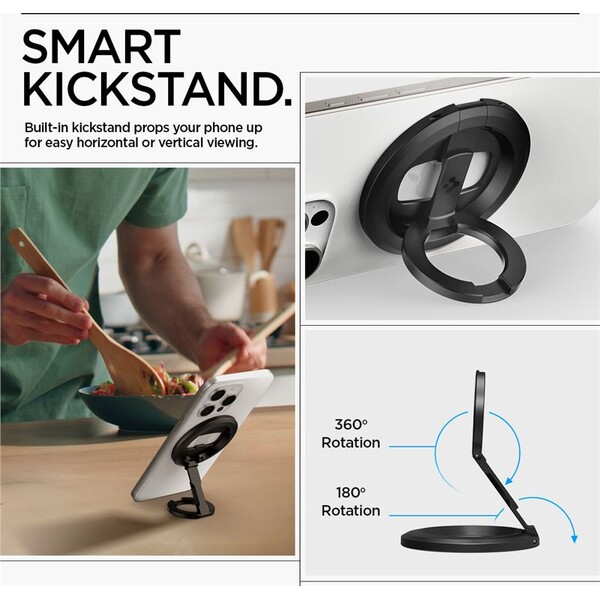 Spigen-O-Mag-Magnetic-Phone-Holder-MagSafe-stojanek-cerny