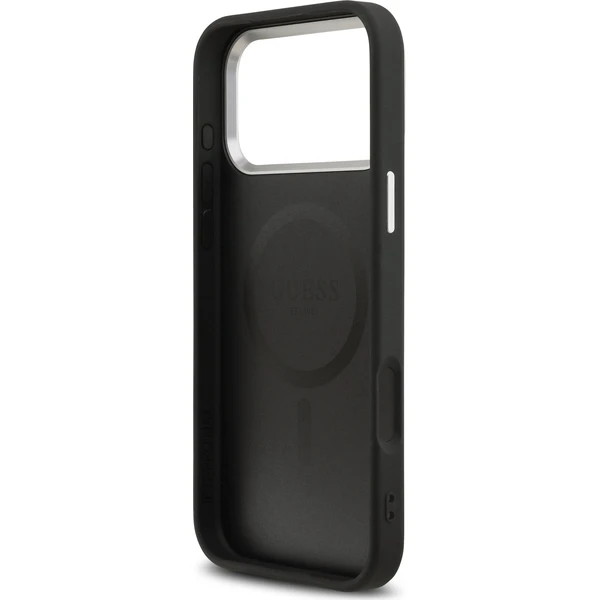 Guess-PU-Leather-Triangle-Logo-MagSafe-kryt-iPhone-17-Pro-cerny