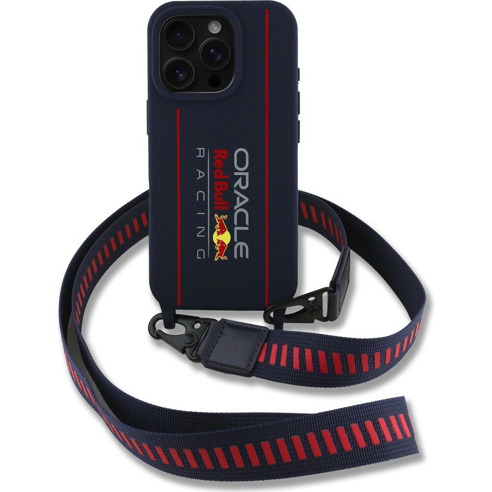Oracle-Red-Bull-Racing-Silicone-Vertical-Logo-MagSafe-zadni-kryt-Crossbody-popruh-iPhone-16-Pro-Ma