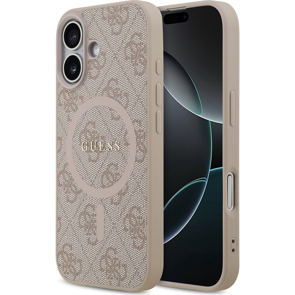 Guess-PU-Leather-4G-Colored-Ring-MagSafe-Zadni-Kryt-pro-iPhone-17-ruzovy