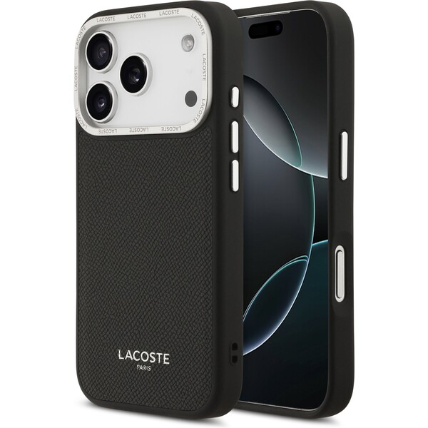 Lacoste-PU-Leather-Champs-Elysees-MagSafe-kryt-iPhone-17-Pro-cerny