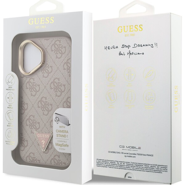 Guess-PU-4G-Strass-Triangle-Logo-Stand-Camera-Frame-MagSafe-kryt-iPhone-16-ruzovy