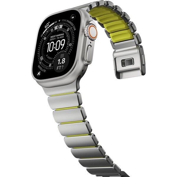 Nomad-Stratos-Band-FKM-reminek-Apple-Watch-45-46-49mm-Natural-Titanium-Volt