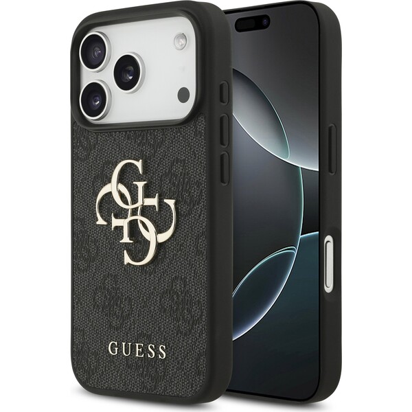 Guess-PU-4G-Metal-Logo-kryt-iPhone-17-Pro-sedy