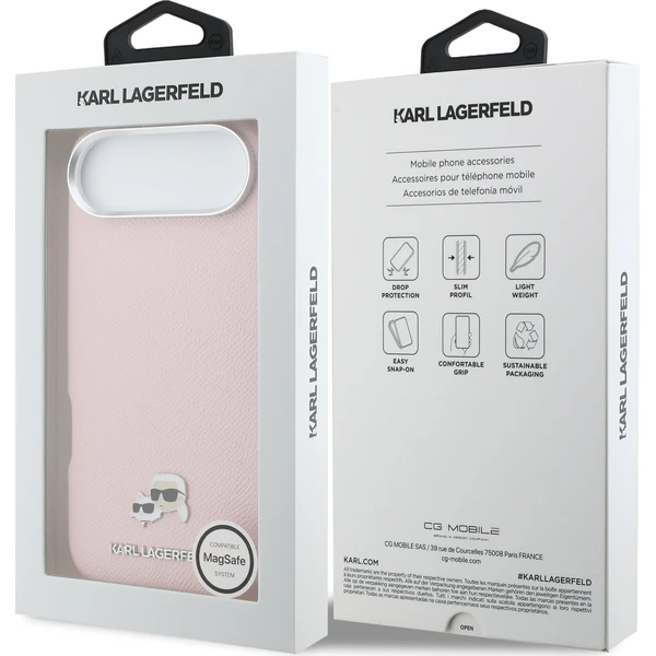 Karl-Lagerfeld-PU-Karl-and-Choupette-Heads-Pins-MagSafe-kryt-iPhone-Air-ruzovy