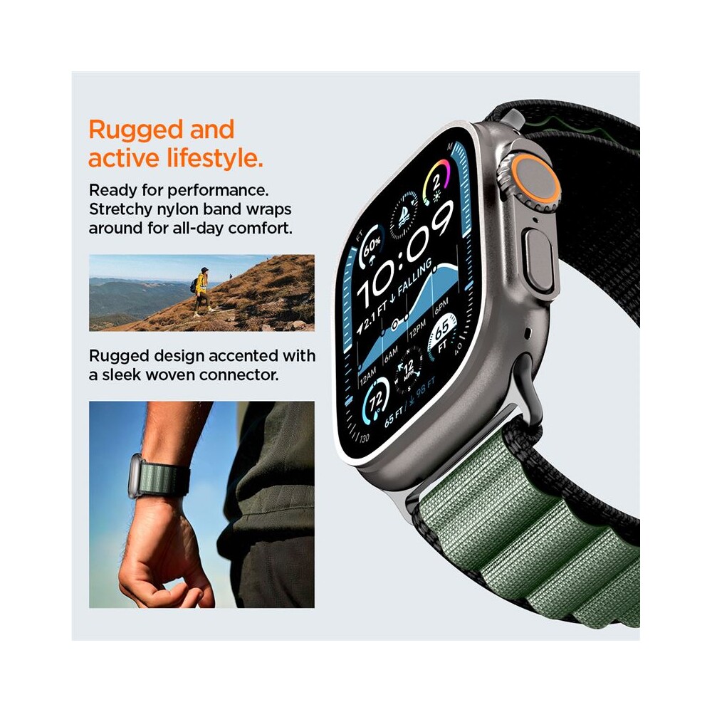 Spigen-Fabric-Band-hook-reminek-Apple-Watch-49-46-45-44mm-cerny-zeleny