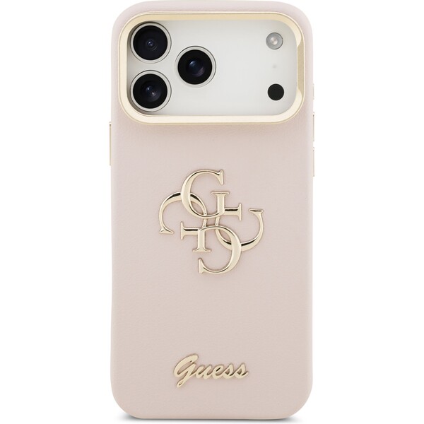 Guess-PU-Grained-4G-Logo-Stand-Camera-Frame-kryt-iPhone-17-Pro-Max-ruzovy