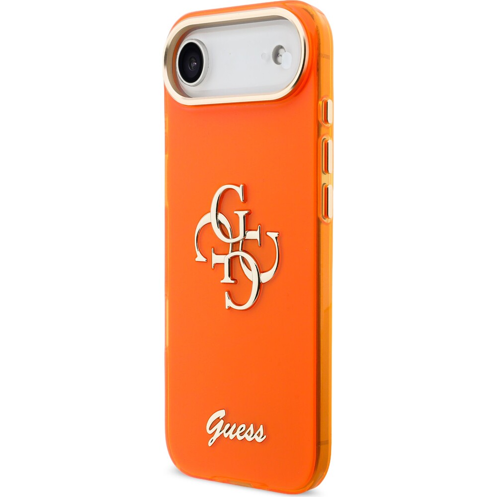 Guess-IML-4G-Script-Metal-Logo-kryt-iPhone-Air-oranzovy