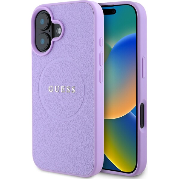 Guess-PU-Grained-Classic-Logo-MagSafe-kryt-iPhone-16-fialovy