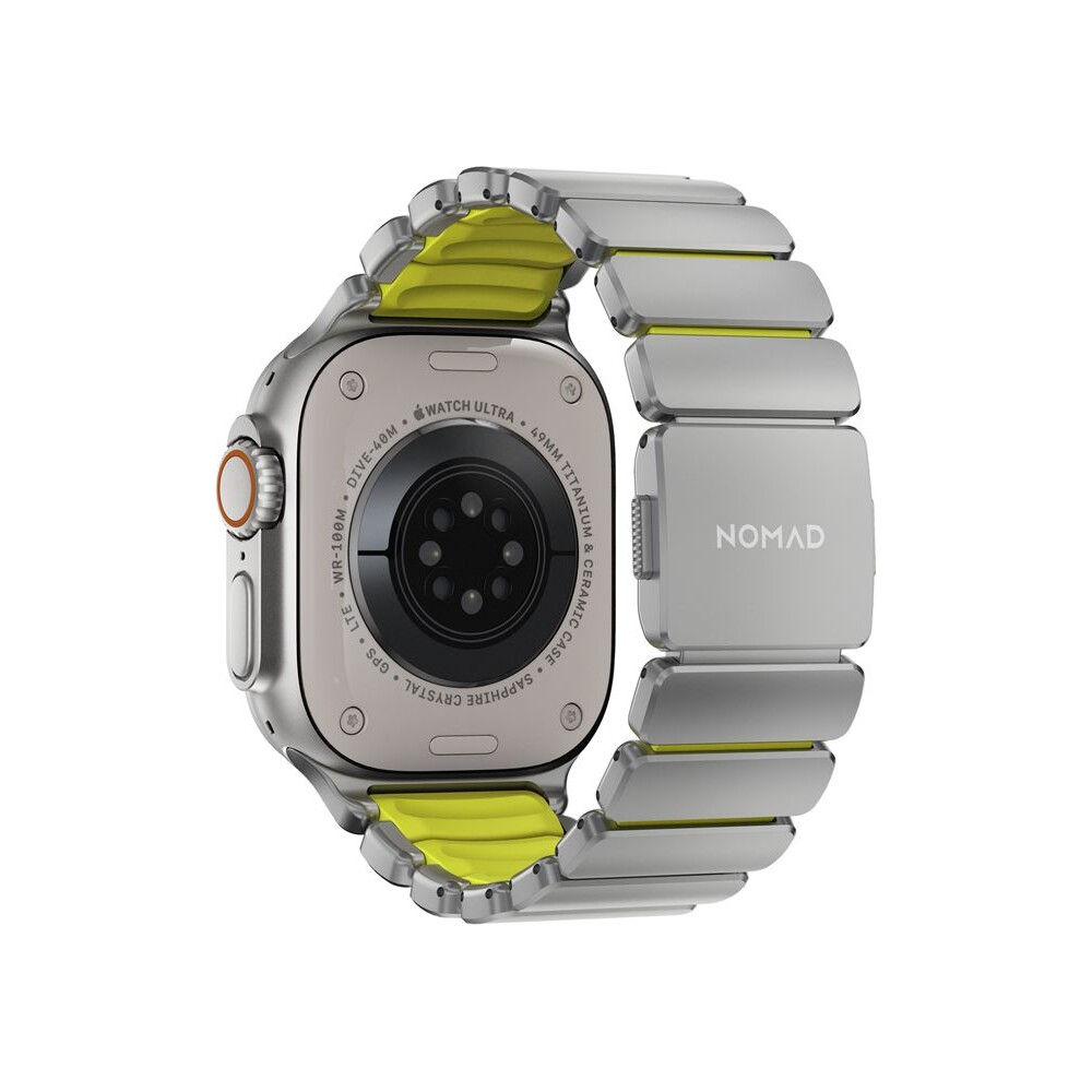 Nomad-Stratos-Band-FKM-reminek-Apple-Watch-45-46-49mm-Natural-Titanium-Volt
